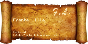 Franke Lilla névjegykártya
